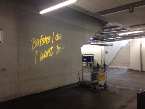 projected street art at the train station_the wordsmith